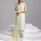 SOLEA – Hand Embroidered Mint Butter Silk Shirt with Viscose Pants & Mukesh Dupatta