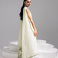 SOLEA – Hand Embroidered Mint Butter Silk Shirt with Viscose Pants & Mukesh Dupatta